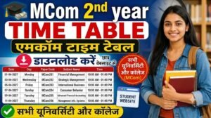 Mcom 2nd Year Time Table 2026