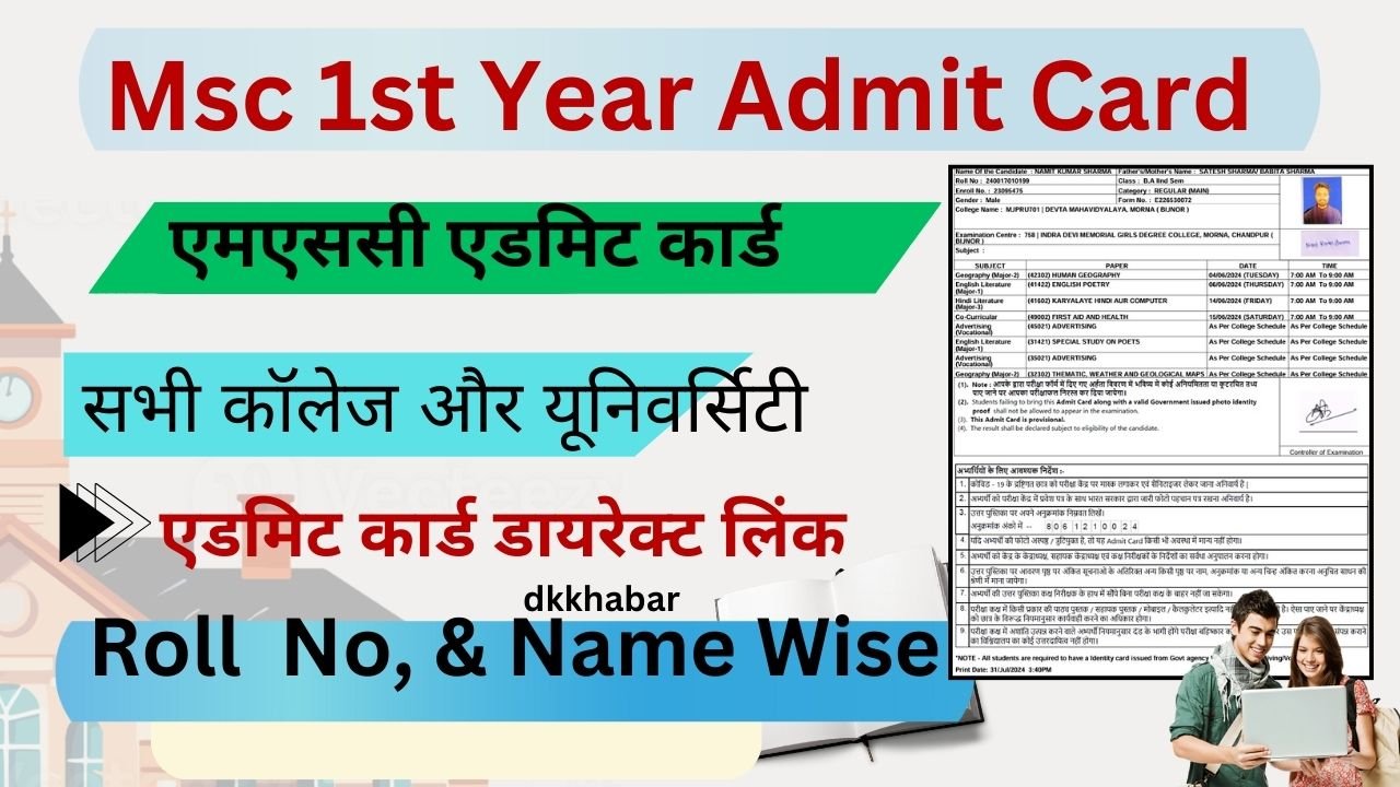 Msc 1st Year Admit Card 2026