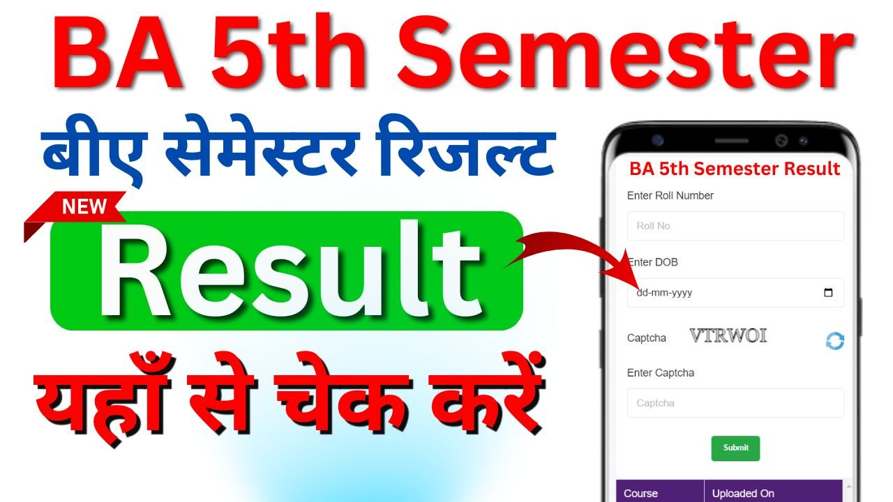 BA 5th Semester Result 2026