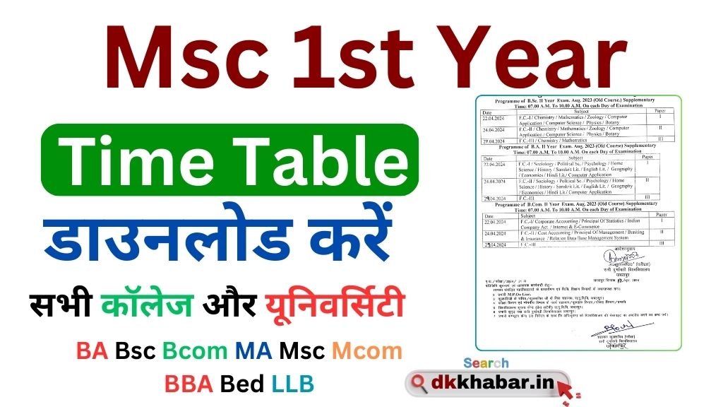 Msc 1st year Time Table 2026