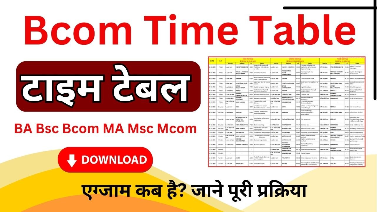 Bcom Time Table 2026