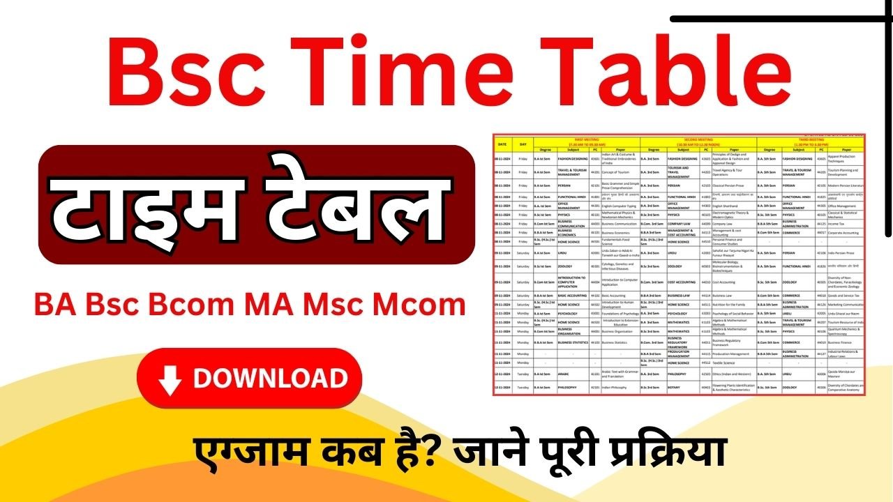Bsc Time Table 2026