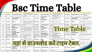 Bsc Time Table 2026