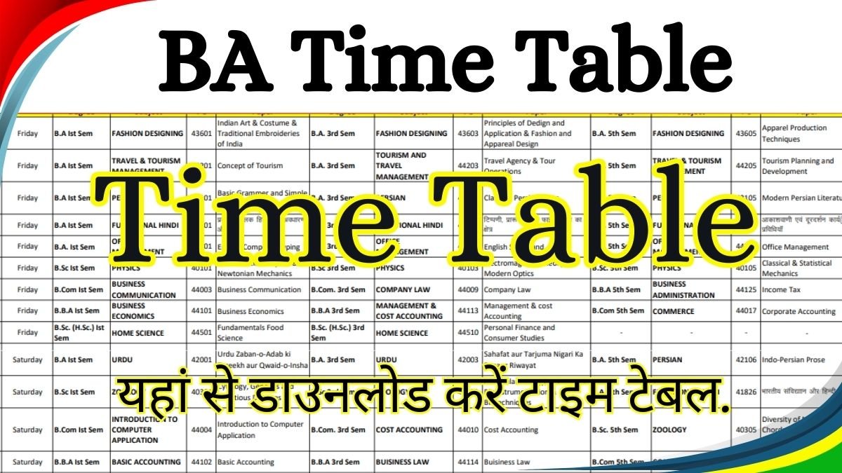 BA Time Table 2026
