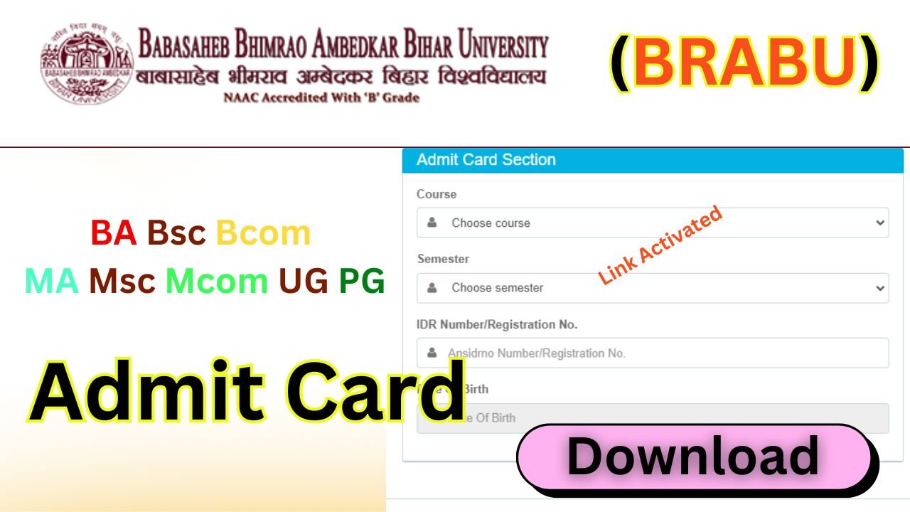 BRABU University Admit Card 2026