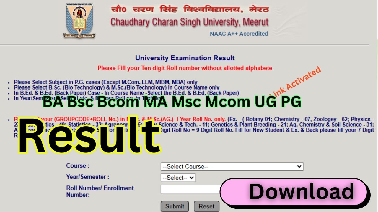 CCS University Result 2026