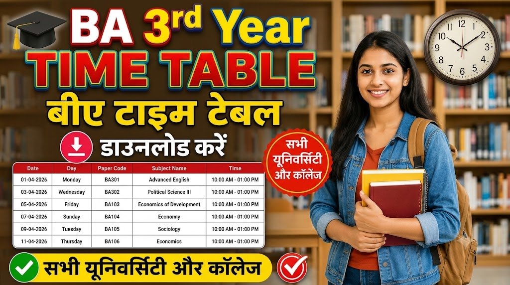BA 3rd Year Time Table 2026