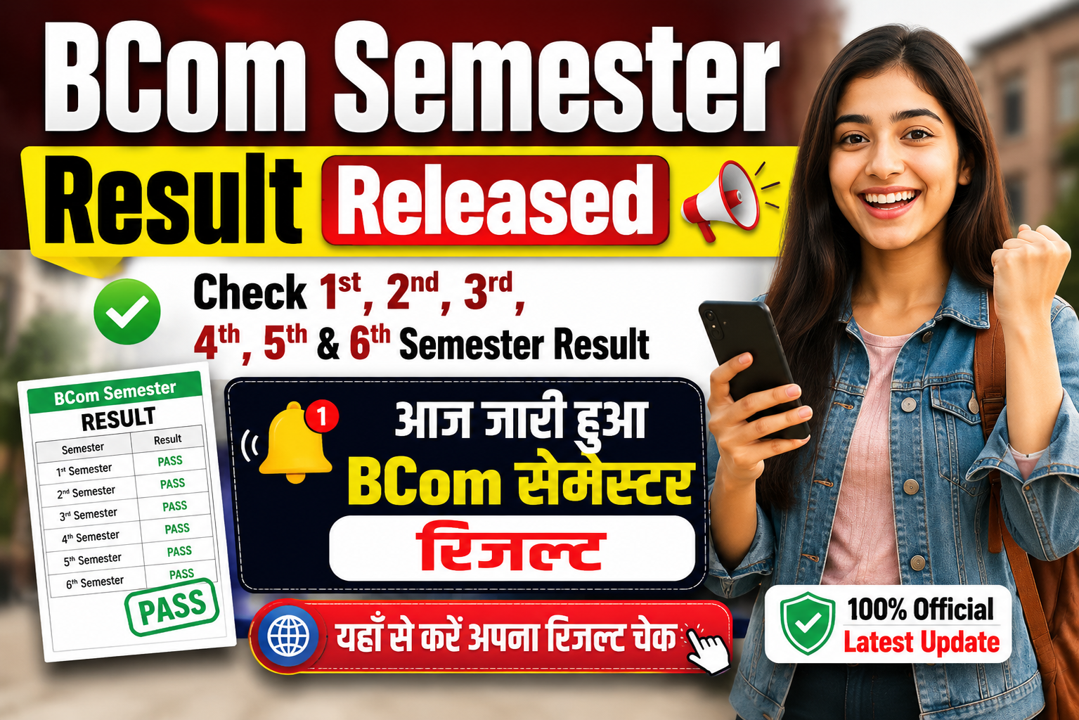 Bcom semester Result 2026