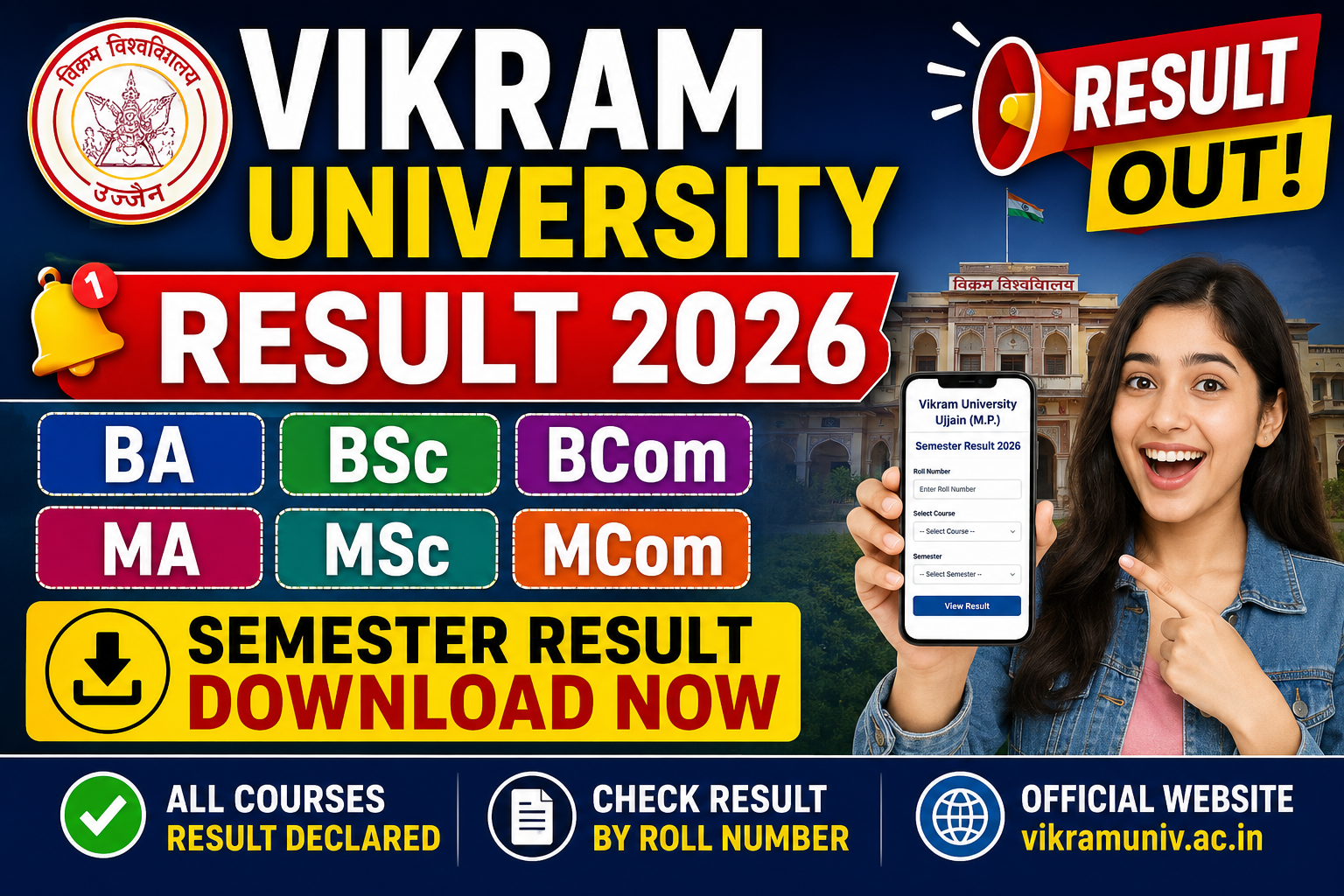 Vikram University Result 2026