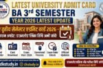 BA 3rd Semester Admit Card 2026