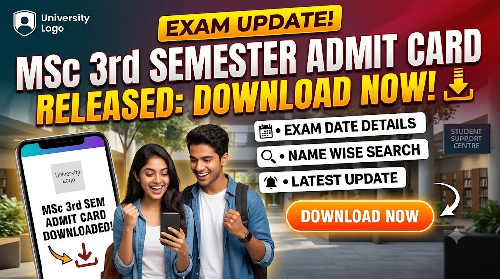 MSc 3rd Semester Admit Card 2026