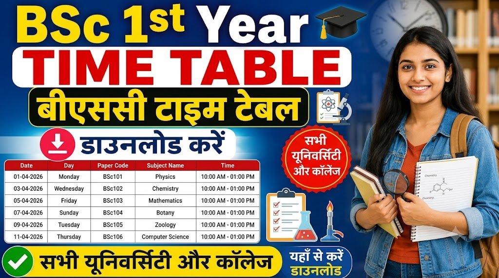 BSc 1st Year Time Table 2026