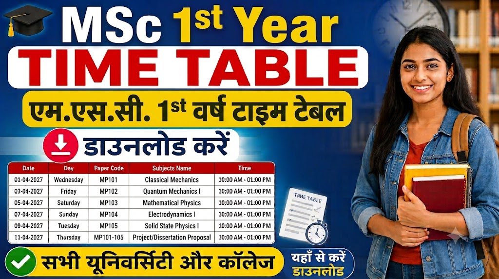 Msc 1st Year Time Table 2026